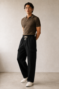 Men’s TELLS Straight-Leg Black Cargo Pants