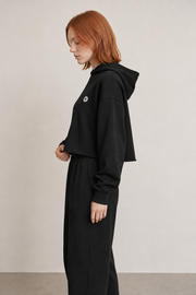 Women’s TELLS Signature Cropped Black Hoodie