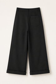 Women’s TELLS Tencel Wide-Leg Black Trousers