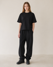 Women’s TELLS Real Flex Black Boxy Tee