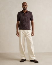 TELLS Adjustable Waist Wide-Leg Beige Trousers