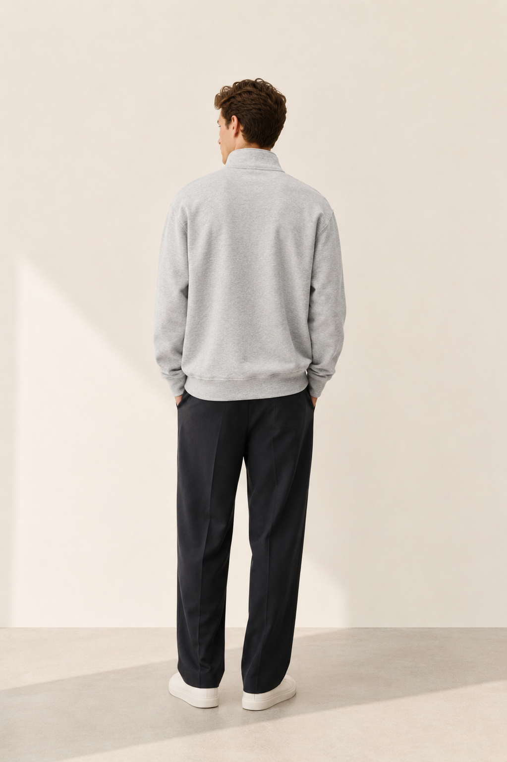 Men's Signature Quarter-Zip Gray Sweatshirt