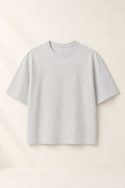 Women’s TELLS Classic Light Gray Boxy Tee