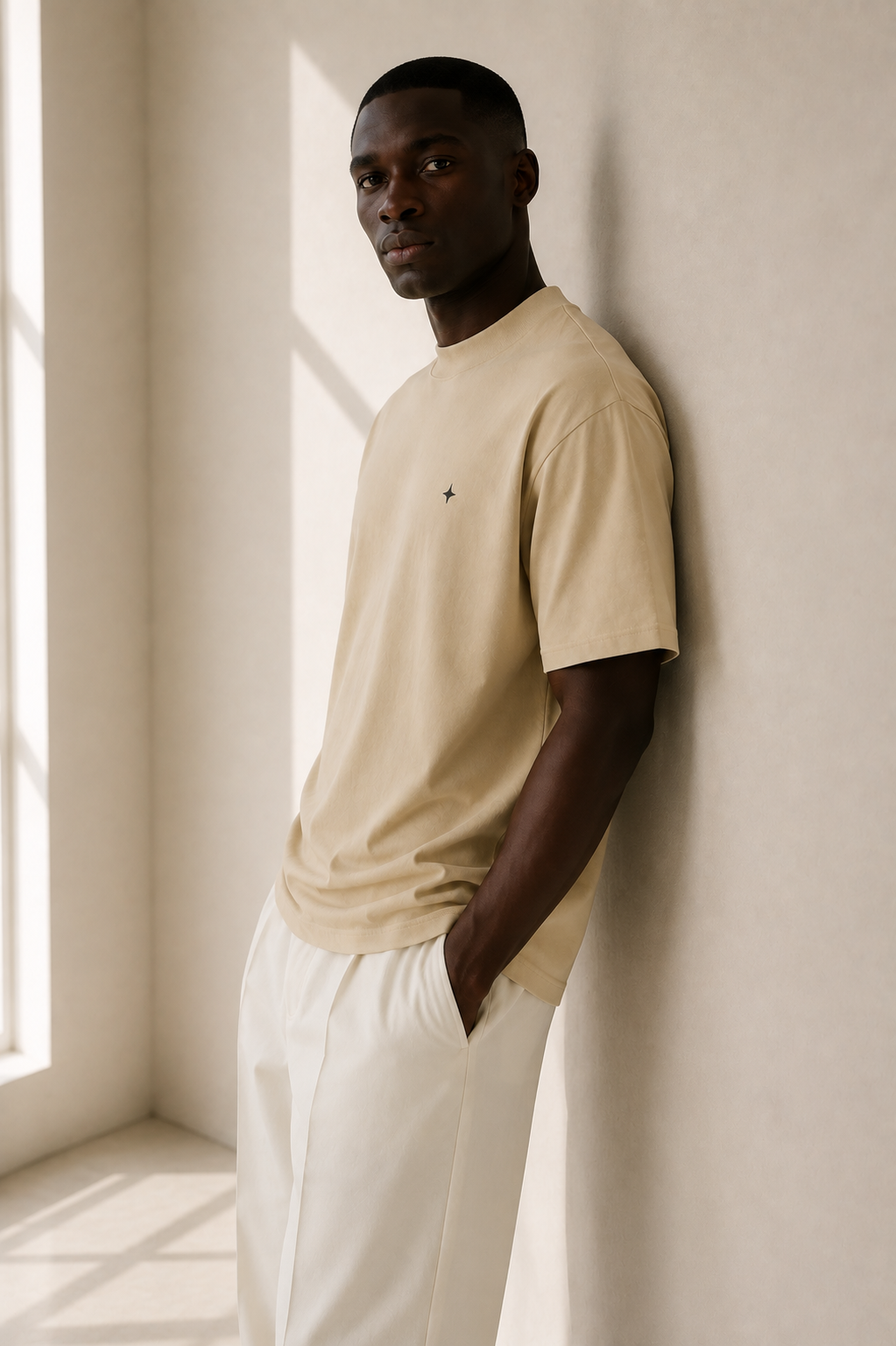 TELLS Signature Oversized Beige T-Shirt