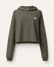 Women’s TELLS Signature Cropped Olive Hoodie