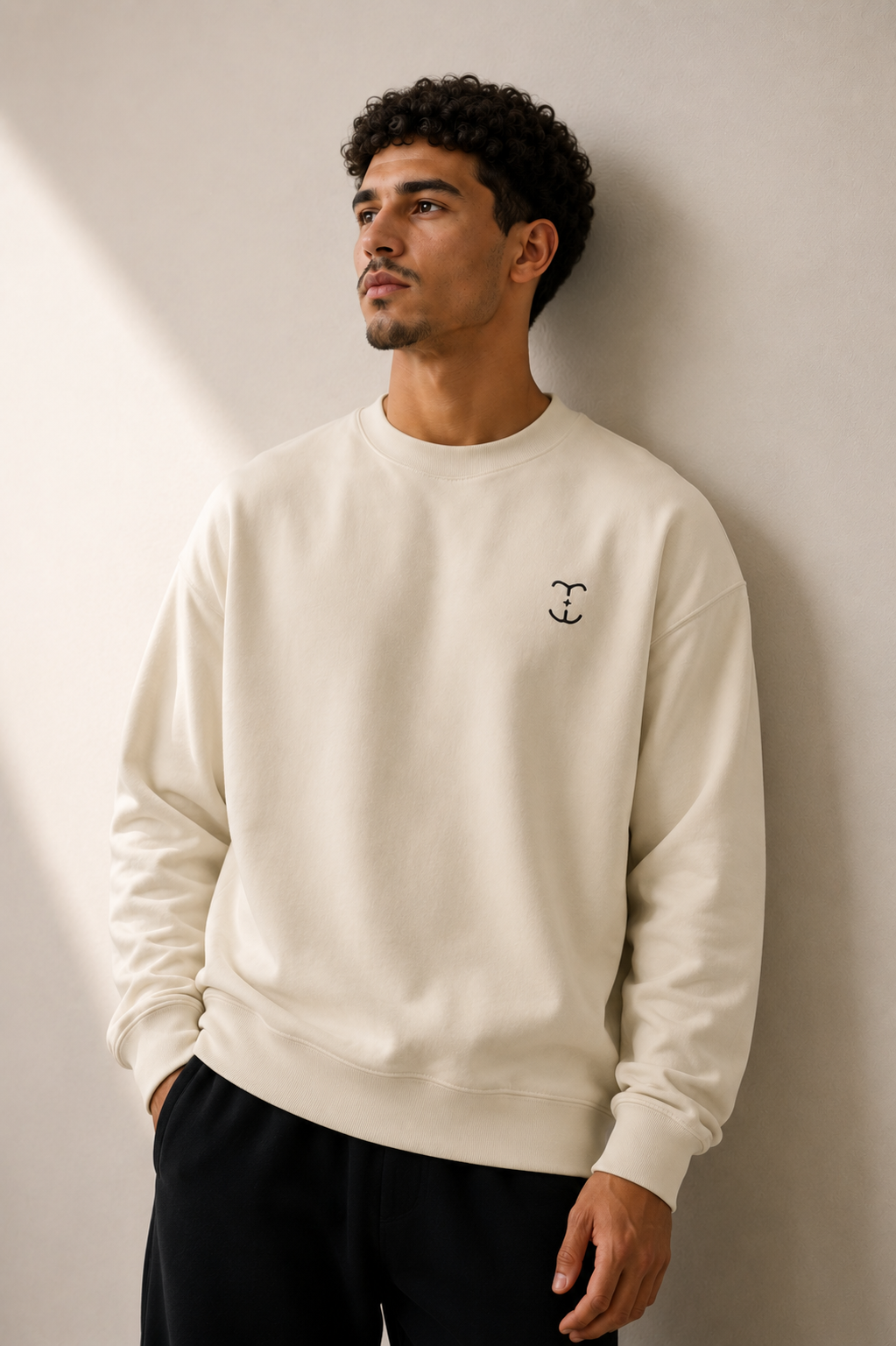 TELLS Signature Mark Beige Sweatshirt