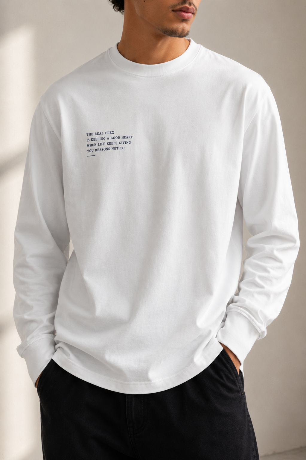 The Real Flex Heavyweight White Long Sleeve