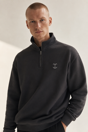 Men's Signature Quarter-Zip Dark Gray Sweatshirt