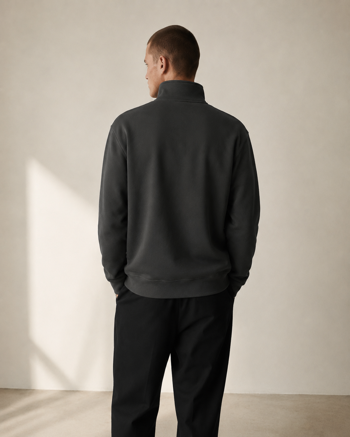 Men's Signature Quarter-Zip Dark Gray Sweatshirt