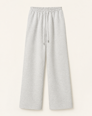 Women’s TELLS Essential Wide-Leg Light Gray Sweatpants