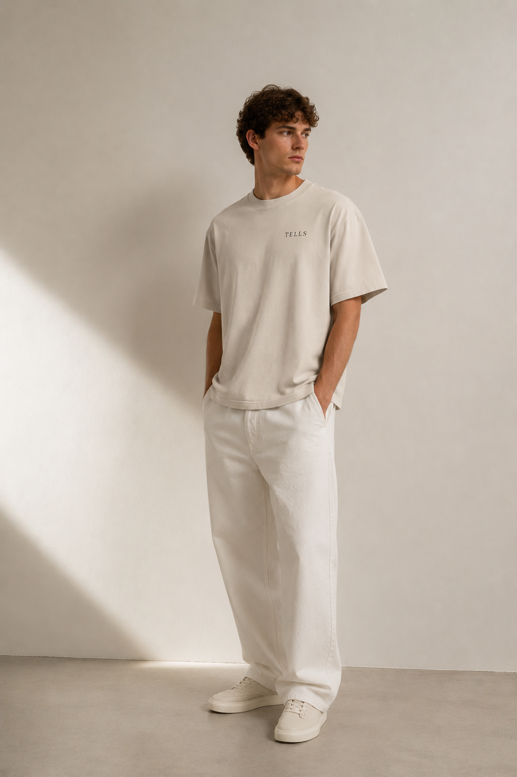 TELLS Faded Oversized Bone T-Shirt