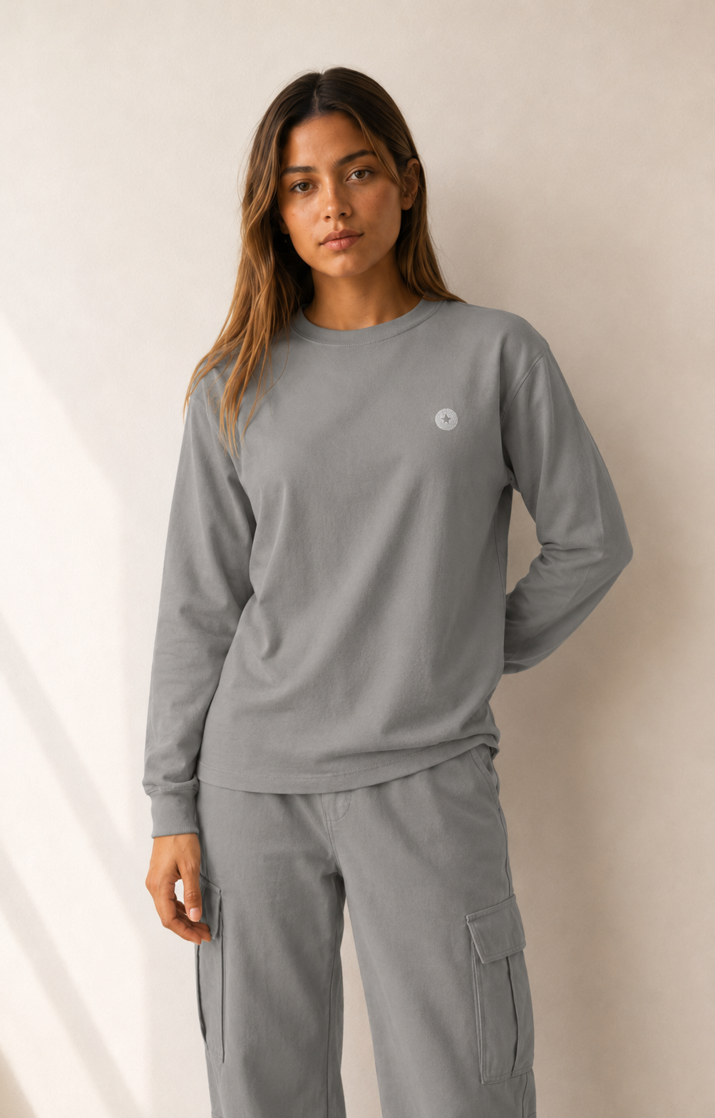 Women’s TELLS Gray Long-Sleeve Tee