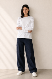 Women’s TELLS Logo White Long-Sleeve Tee