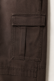 Women’s TELLS Washed Wide-Leg Coffee Cargo Pants