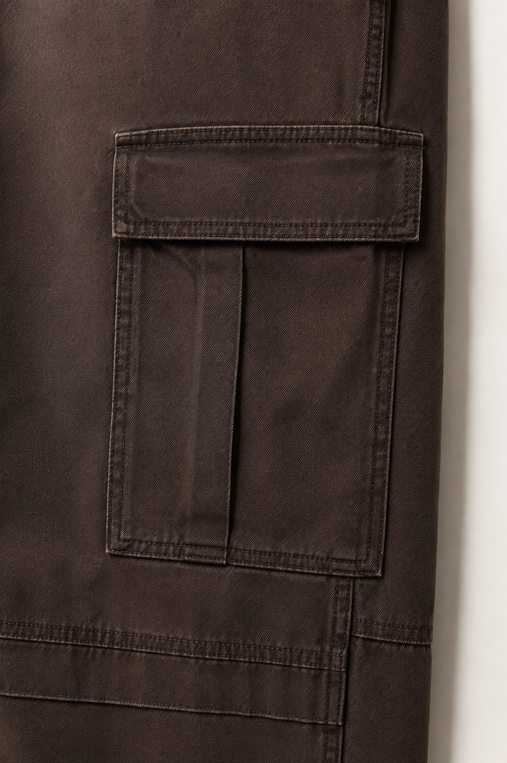 Women’s TELLS Washed Wide-Leg Coffee Cargo Pants