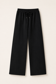 Women’s TELLS Essential Wide-Leg Black Sweatpants