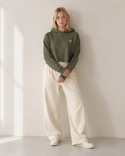 Women’s TELLS Signature Cropped Olive Hoodie