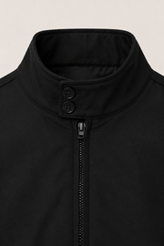 Men Stand Collar Bomber Black Jacket