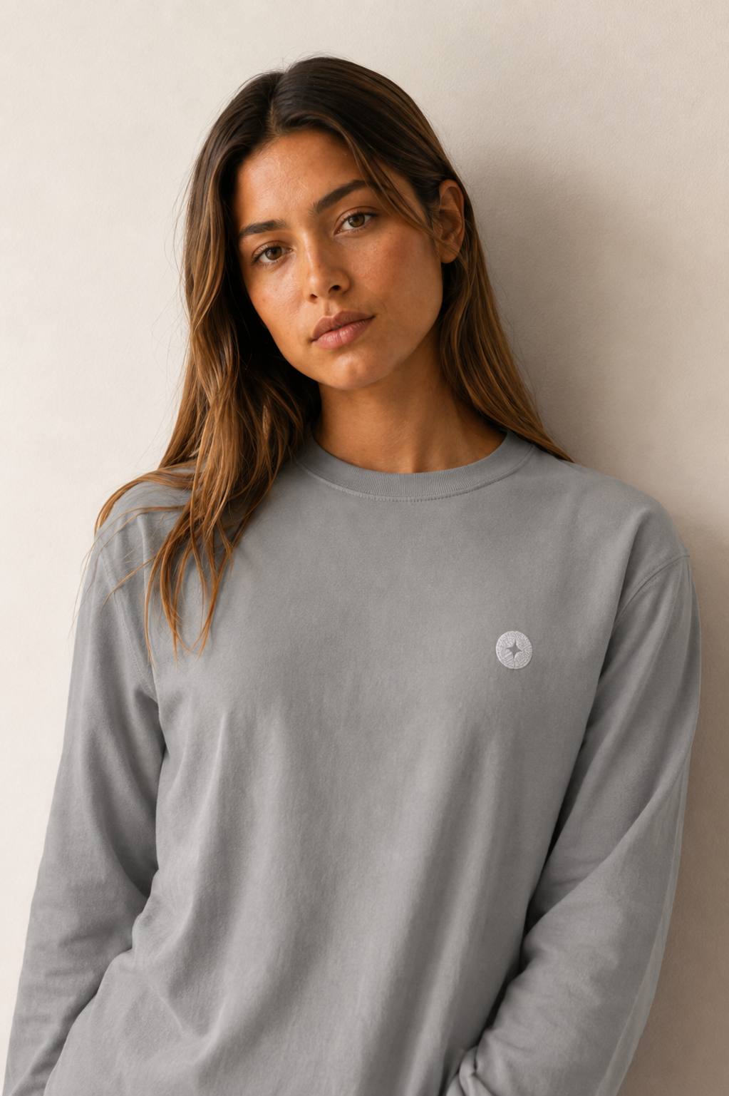 Women’s TELLS Gray Long-Sleeve Tee