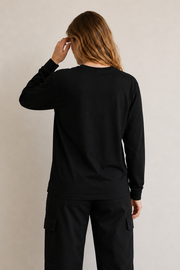 Women’s TELLS Logo Black Long-Sleeve Tee