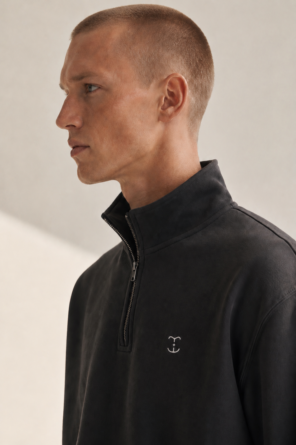 Men's Signature Quarter-Zip Dark Gray Sweatshirt