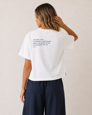 Women’s TELLS Real Flex White Boxy Tee