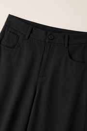 Women’s TELLS Tencel Wide-Leg Black Trousers