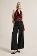 Women’s TELLS Tencel Wide-Leg Black Trousers