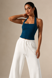 Women’s TELLS Essential Wide-Leg White Sweatpants