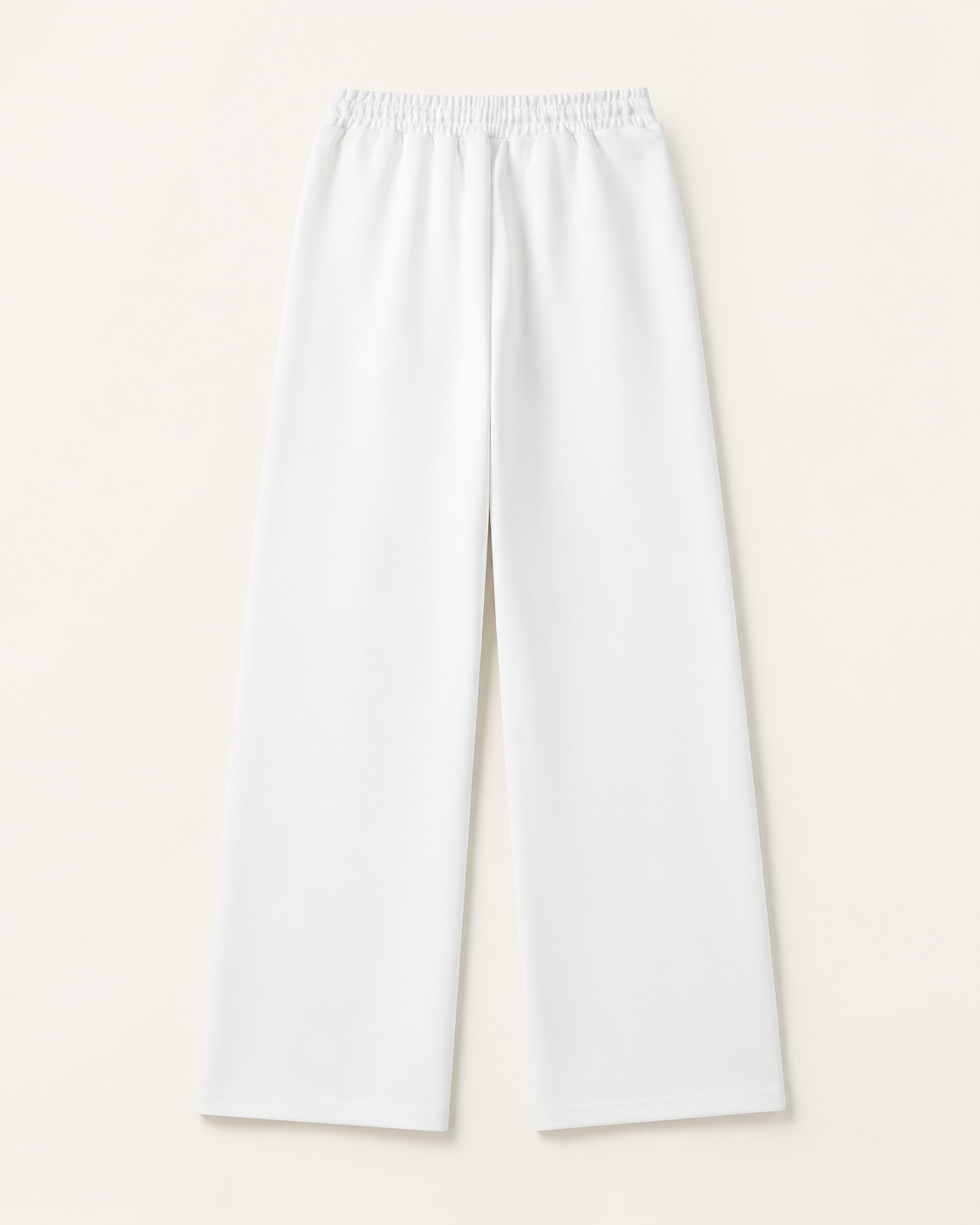 Women’s TELLS Essential Wide-Leg White Sweatpants