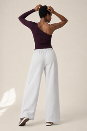 Women’s TELLS Essential Wide-Leg Light Gray Sweatpants