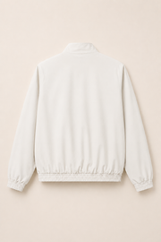 Men Stand Collar Bomber Beige Jacket