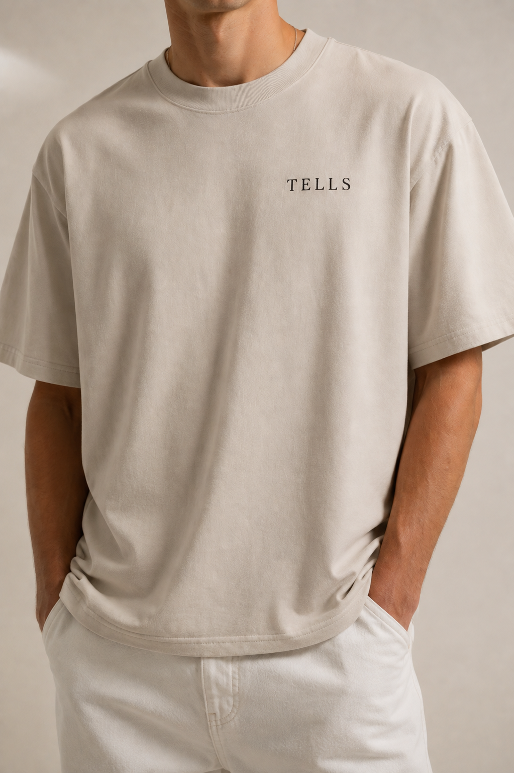 TELLS Faded Oversized Bone T-Shirt
