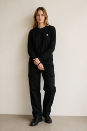 Women’s TELLS Logo Black Long-Sleeve Tee