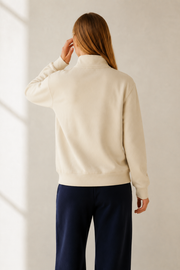 Women’s TELLS Quarter-Zip Beige Sweatshirt