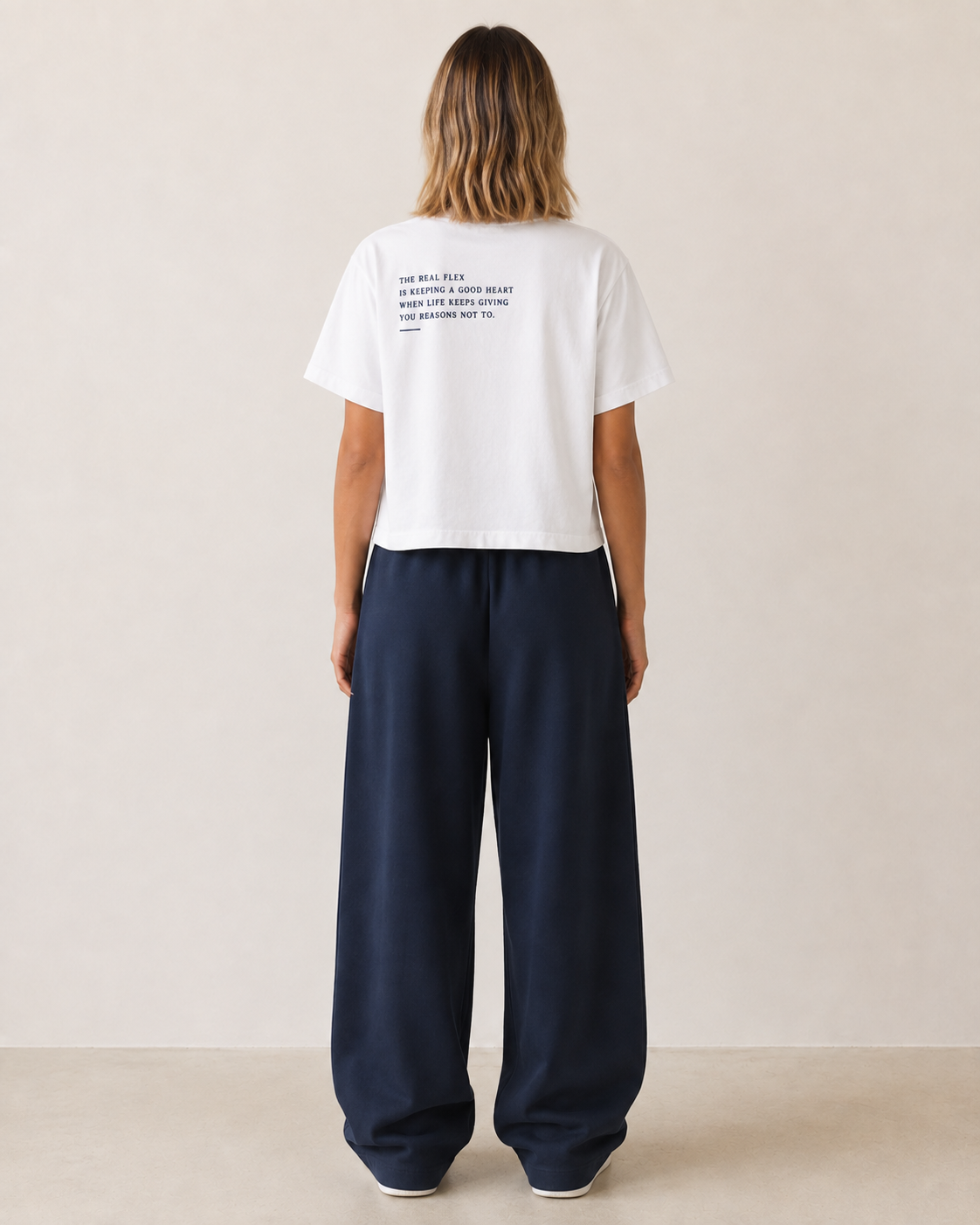 Women’s TELLS Real Flex White Boxy Tee