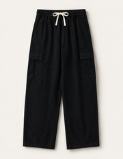 Men’s TELLS Straight-Leg Black Cargo Pants