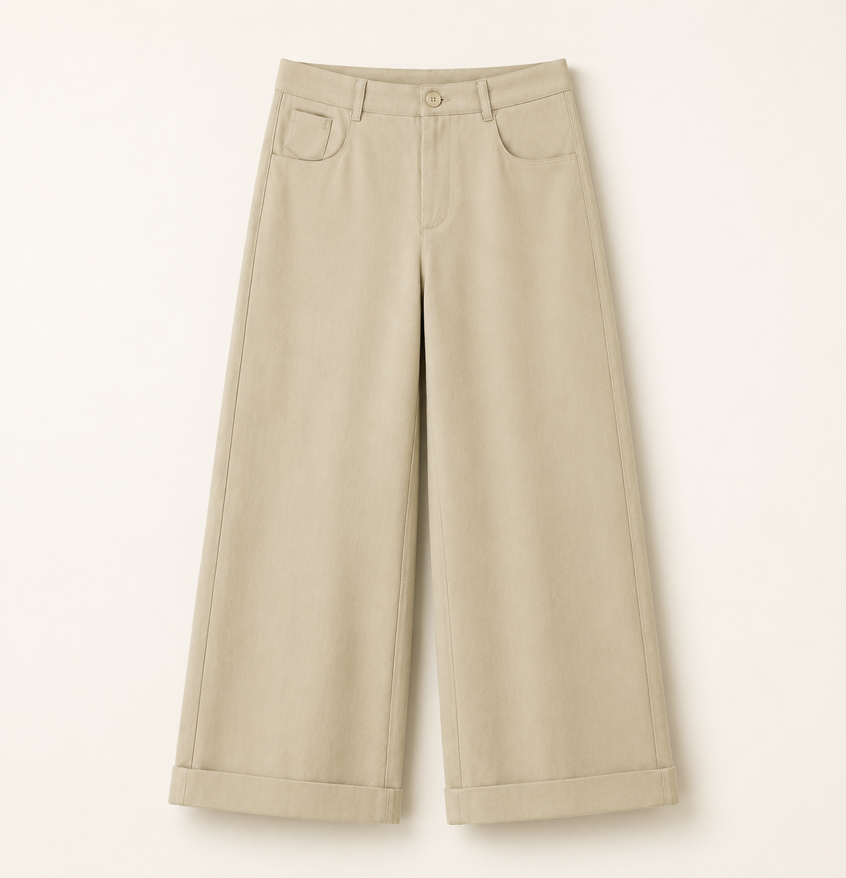 Women’s TELLS Tencel Wide-Leg Khaki Trousers