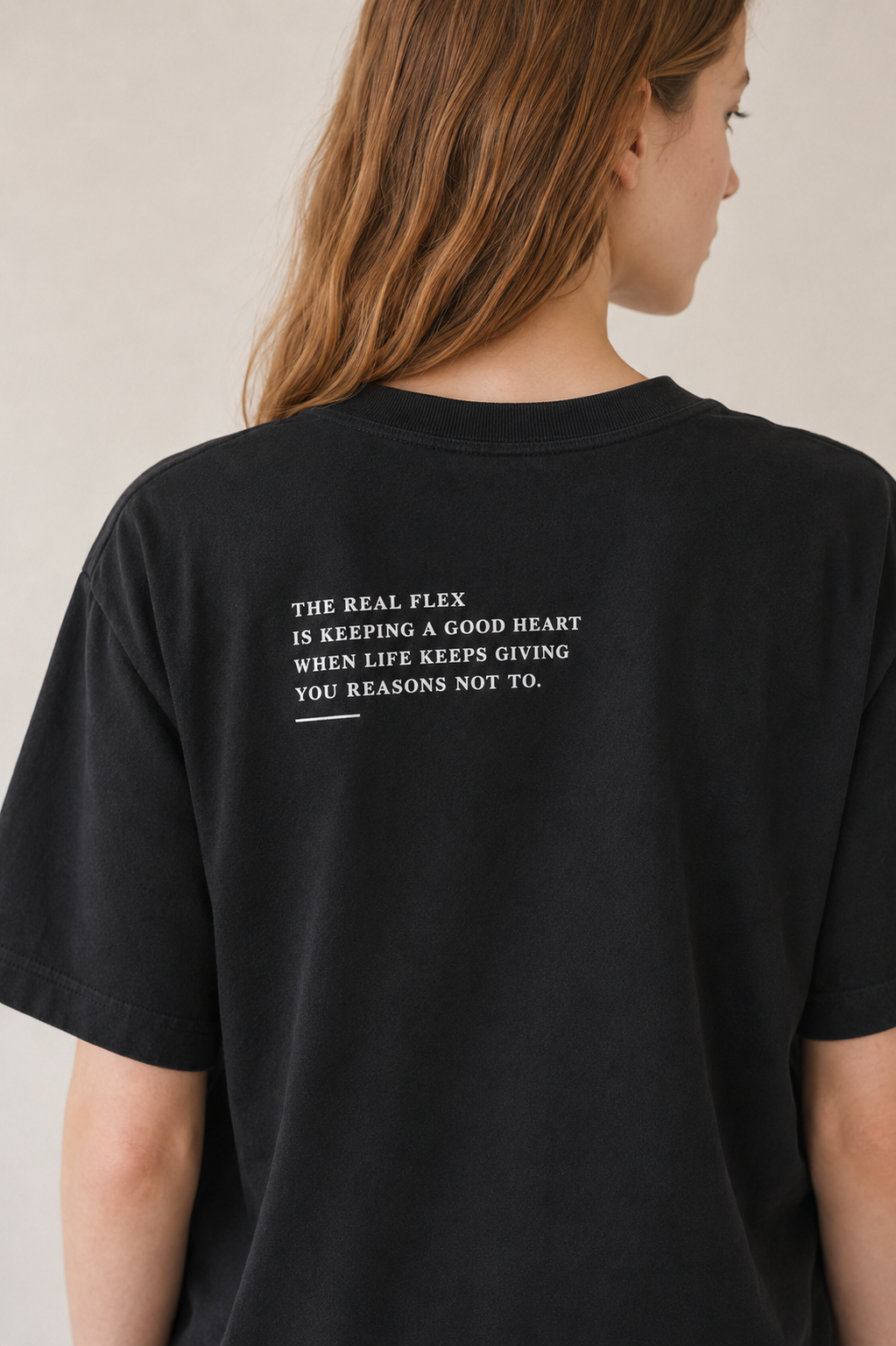 Women’s TELLS Real Flex Black Boxy Tee