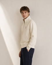 Men's Signature Quarter-Zip Beige Sweatshirt
