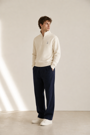 Men's Signature Quarter-Zip Beige Sweatshirt