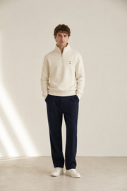 Men's Signature Quarter-Zip Beige Sweatshirt
