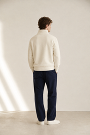 Men's Signature Quarter-Zip Beige Sweatshirt