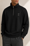 Men's Signature Quarter-Zip Black Sweatshirt