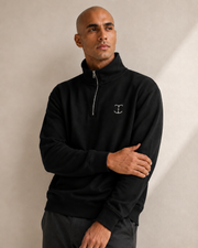 Men's Signature Quarter-Zip Black Sweatshirt