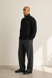 Men's Signature Quarter-Zip Black Sweatshirt