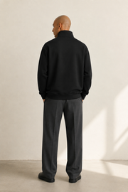Men's Signature Quarter-Zip Black Sweatshirt