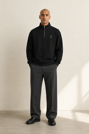 Men's Signature Quarter-Zip Black Sweatshirt