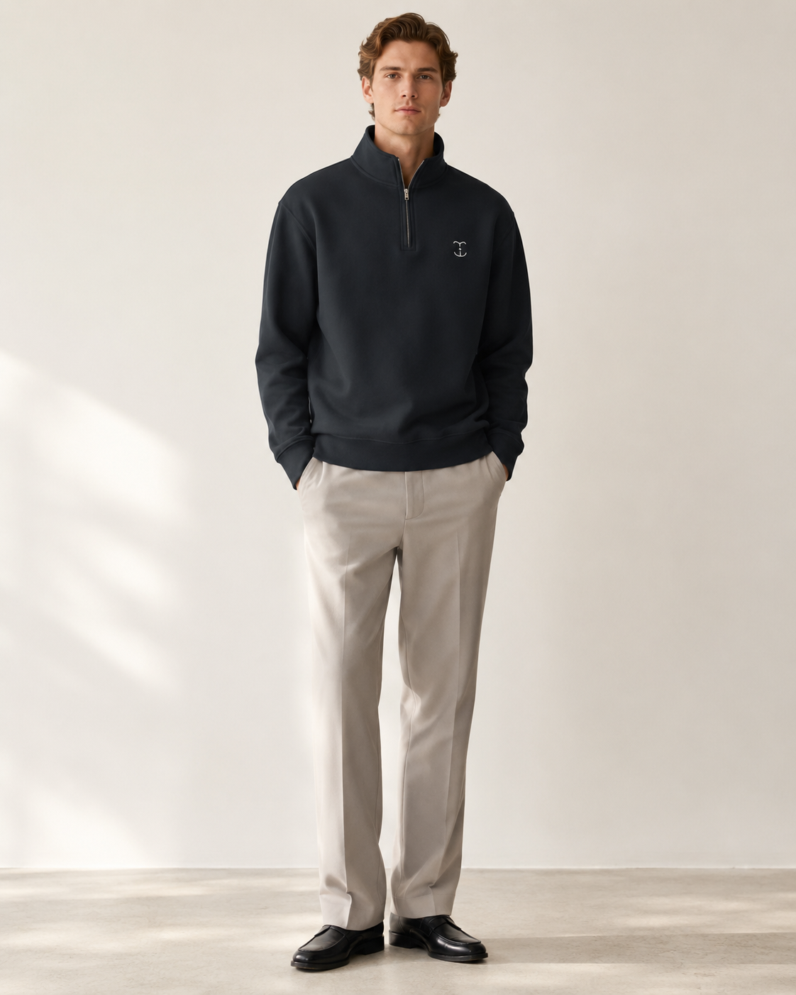 Men's Signature Quarter-Zip Navy Sweatshirt
