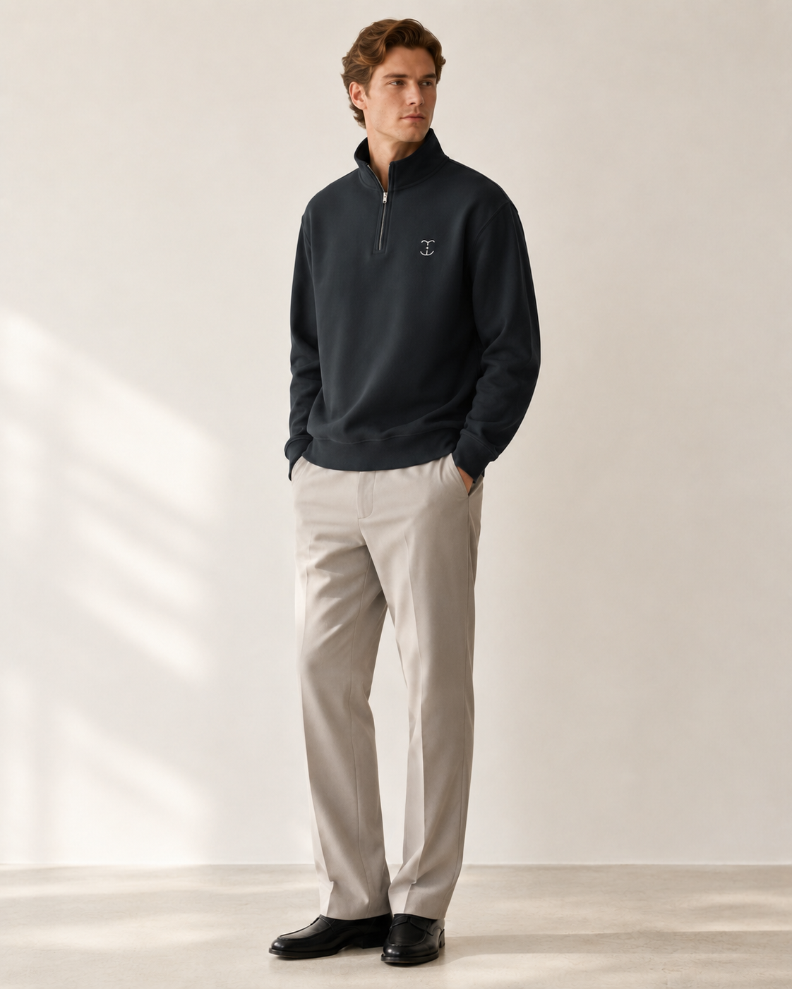 Men's Signature Quarter-Zip Navy Sweatshirt